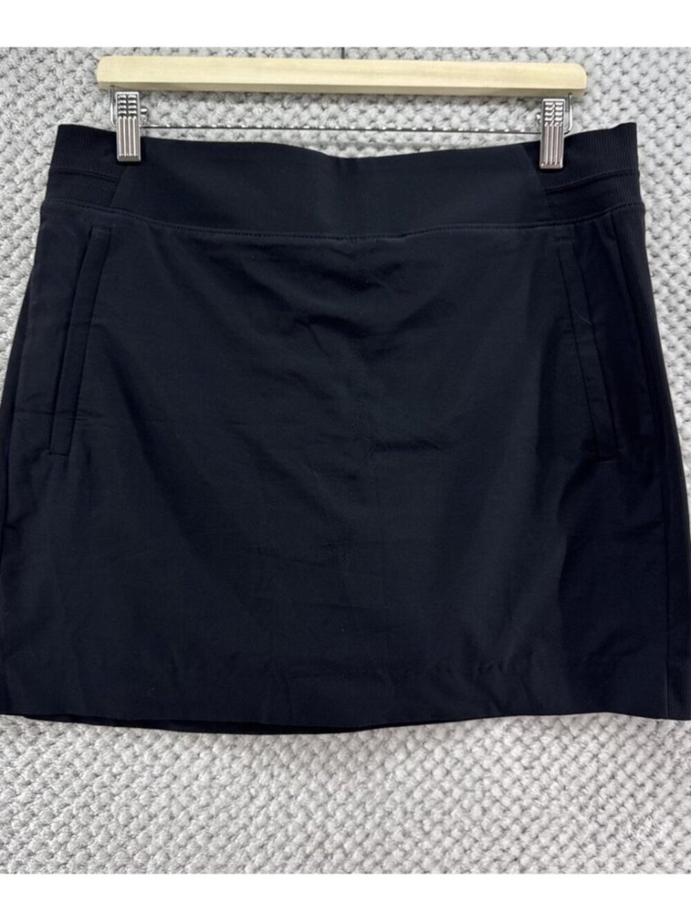 Skort Womens 12 Black Athletic Skirt Zip Pockets Tennis Gym Golf